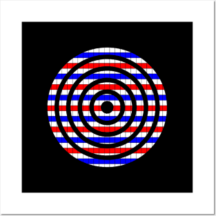 US flag colored circles Posters and Art